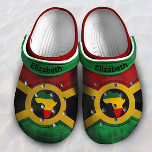 Pan African Personalized Clogs Shoes With Map Pan Africa Symbols