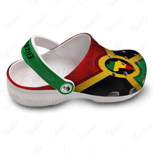 Pan African Personalized Clogs Shoes With Map Pan Africa Symbols