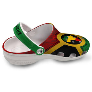 Pan African Personalized Clogs Shoes With Map Pan Africa Symbols