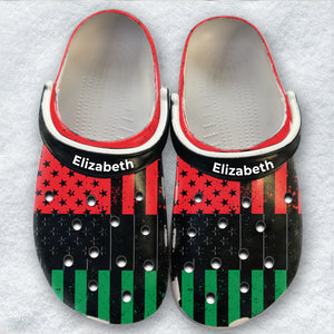 Pan African Personalized Clogs Shoes With Pan Africa Flag And Us Flag 1