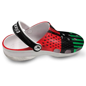 Pan African Personalized Clogs Shoes With Pan Africa Flag And Us Flag 3