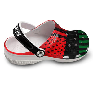Pan African Personalized Clogs Shoes With Pan Africa Flag And Us Flag 2