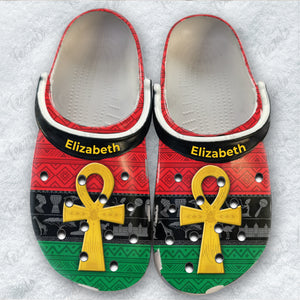 Pan African Personalized Clogs Shoes With Ankh Symbol
