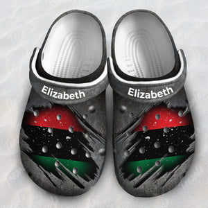 Vintage Pan Africa Flag Personalized Clogs Shoes With Your Name