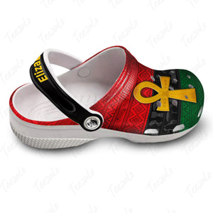 Pan African Personalized Clogs Shoes With Ankh Symbol