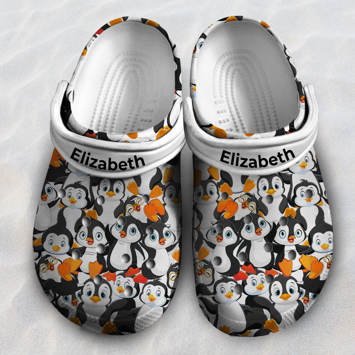 Penguin Personalized Clogs Shoes With Your Name