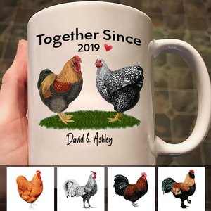 Personalized Chicken Rooster Hen Mug For Couple