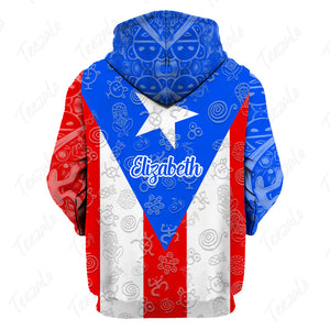 Personalized Puerto Rico Hoodies For Unisex With Flag Cover