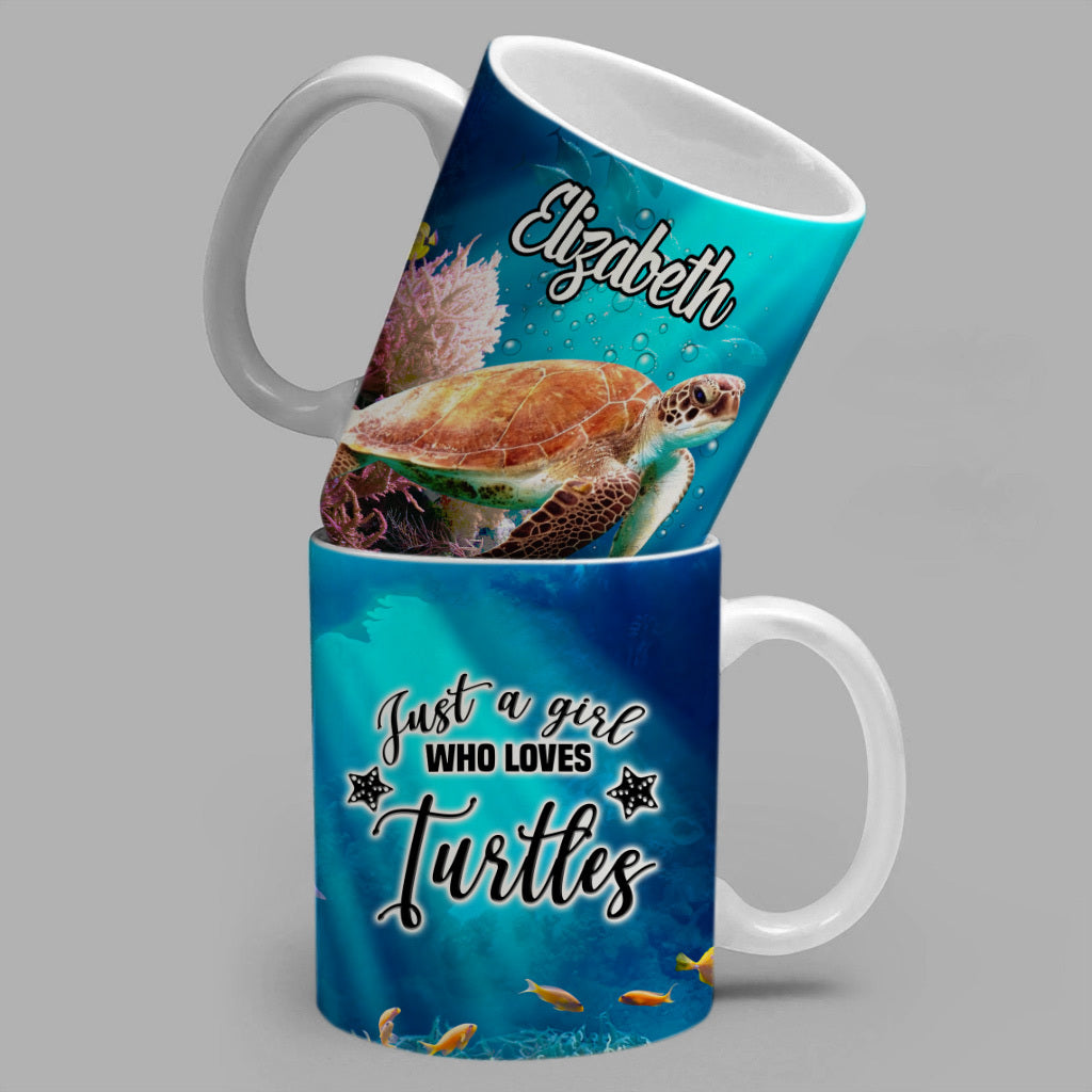 Personalized Turtle Mug Just A Girl Who Loves Turtles