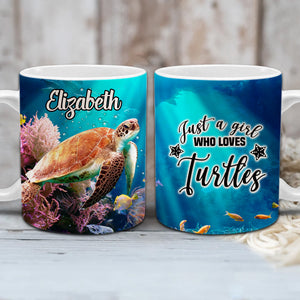 Personalized Turtle Mug Just A Girl Who Loves Turtles