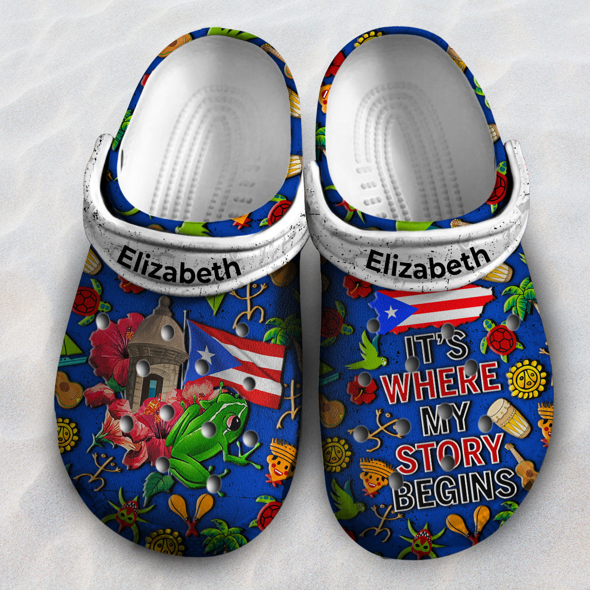 Pride Puerto Rican Where My Story Begins Personalized Clogs Shoes