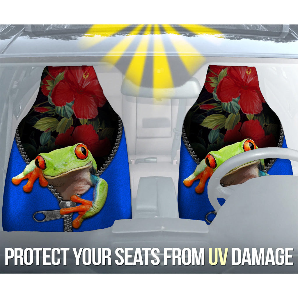 Puerto Rico Frog Flag Symbols Car Seat Covers Teezalo