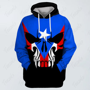 Puerto Rico Flag Skull 3D Personalized Hoodie