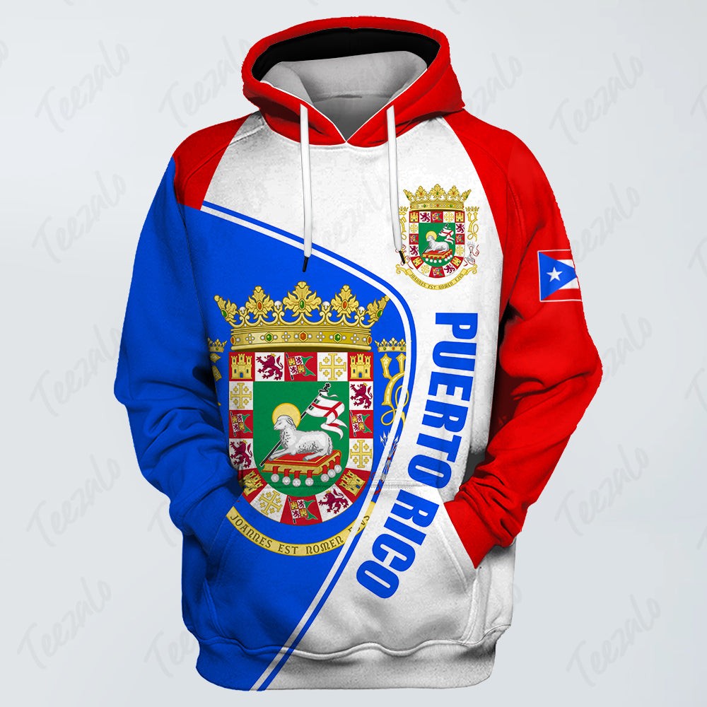 Puerto Rico Flag 3D Personalized Hoodie for Men Women