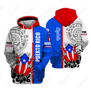 Puerto Rico Flag Half Landscapes Custom Your Name 3D Hoodie