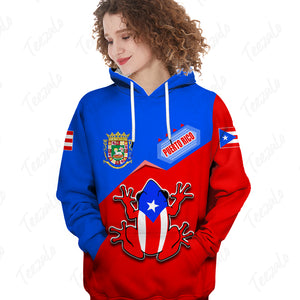 Puerto Rico Flag Cover 3D Personalized Hoodie With Puerto Rico Coat of Arms