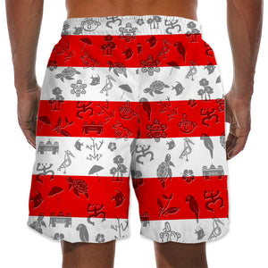 Puerto Rico Men Beach Shorts With Symbols On Flag