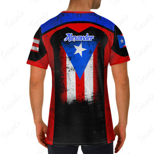 Puerto Rico Flag Unisex 3D Personalized T-shirt