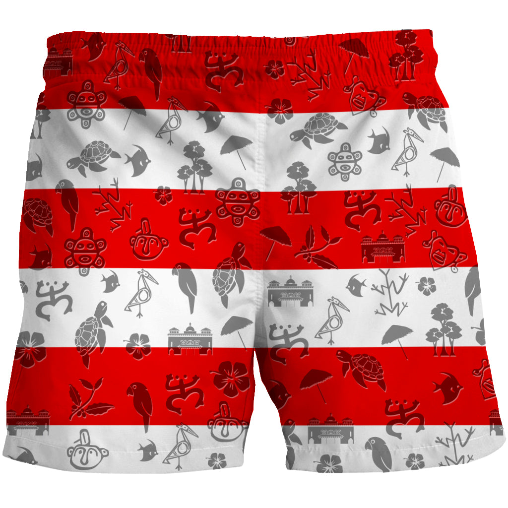 Puerto Rico Men Beach Shorts With Symbols On Flag