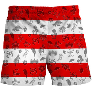 Puerto Rico Men Beach Shorts With Symbols On Flag