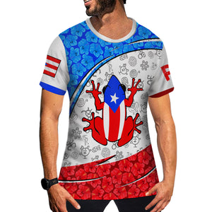 Puerto Rico Symbols Flag Flower Custom Your Name 3D T-shirt