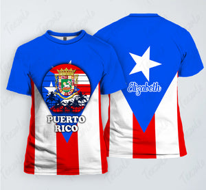 Puerto Rico Coat Of Arms Custom Your Name 3D T-shirt