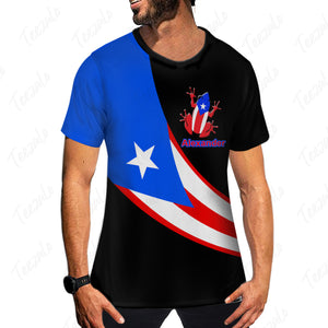 Puerto Rico Flag And Coqui Personalized Shirt For Puerto Ricans