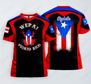 Puerto Rico Flag Unisex 3D Personalized T-shirt