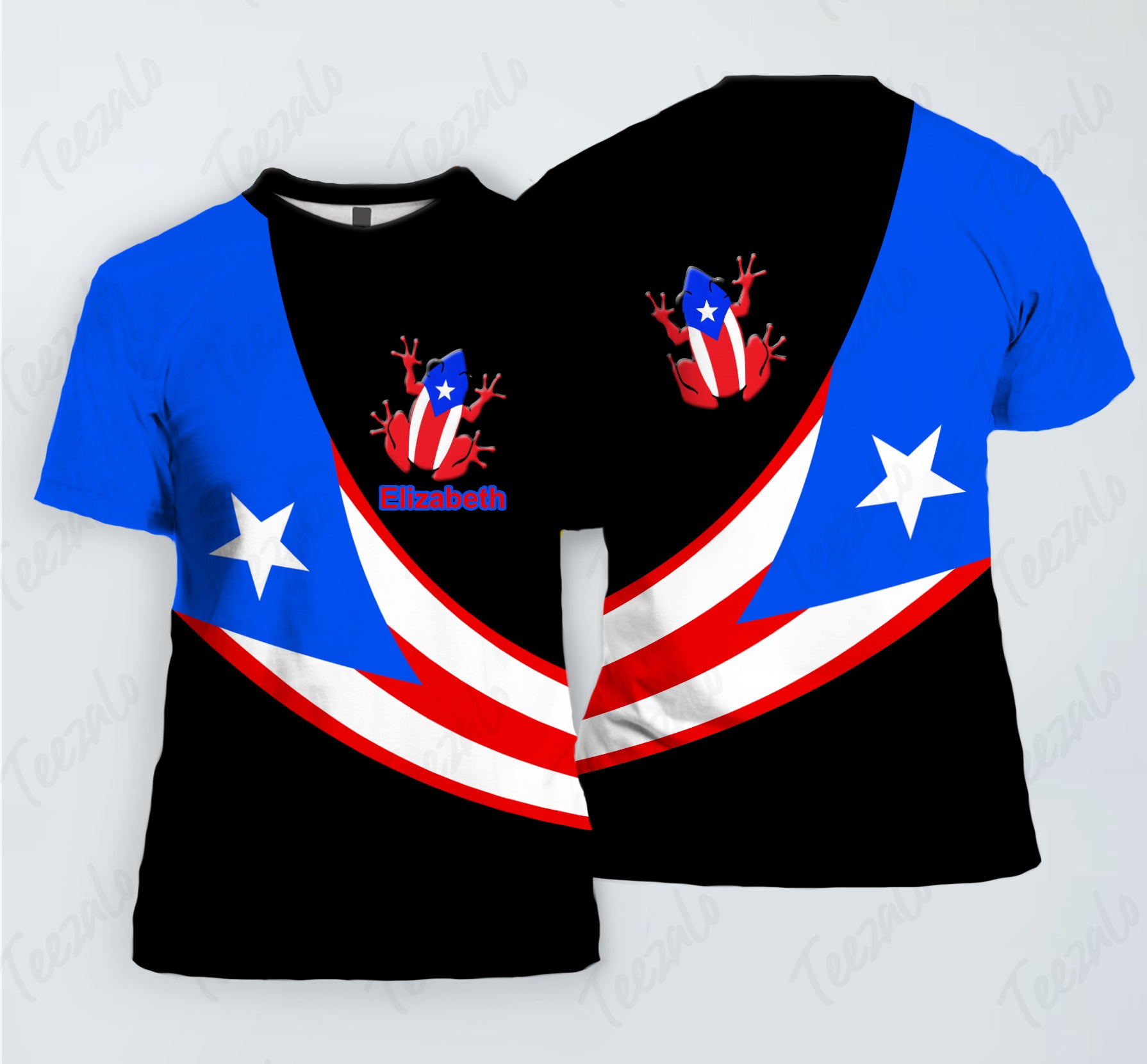 Puerto Rico Flag And Coqui Personalized Shirt For Puerto Ricans
