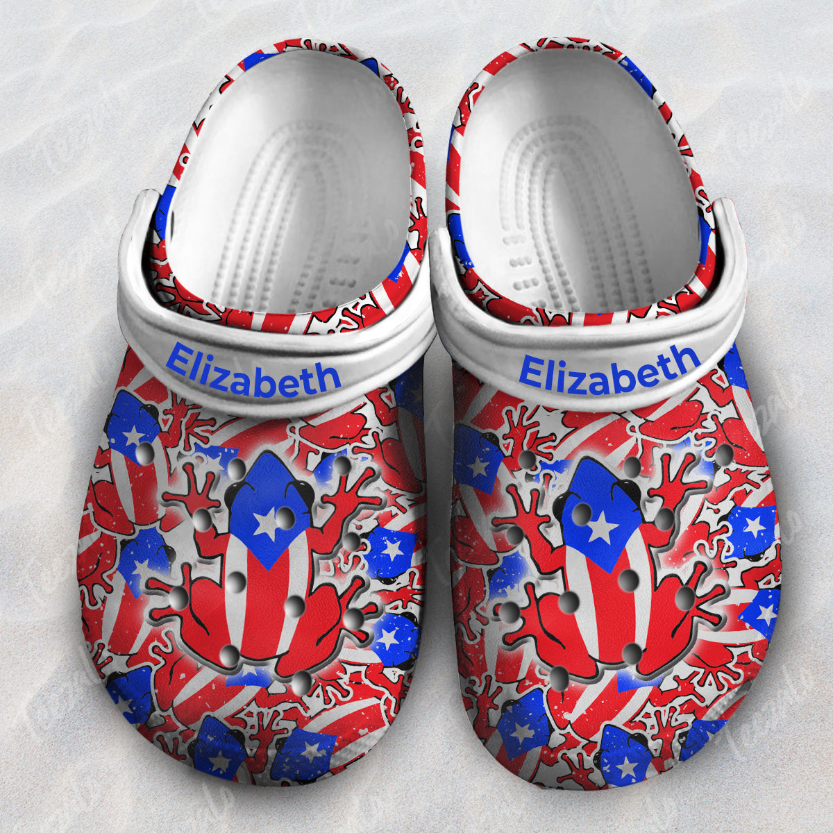 Coqui With Puerto Rico Flag Personalized Clogs Shoes - Crocs Born Teezalo