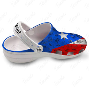 Puerto Rican Flag Personalized Clogs Shoes With Your Name 3