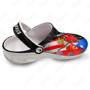 Personalized Puerto Rico Flag Puerto Rican Pride Clogs Shoes