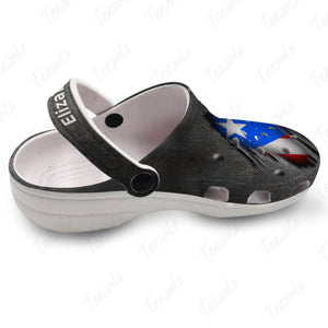 Vintage Puerto Rico Flag Personalized Clogs Shoes With Your Name
