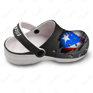 Vintage Puerto Rico Flag Personalized Clogs Shoes With Your Name
