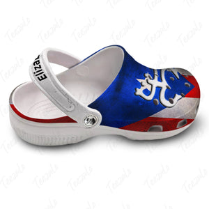 Symbols On Puerto Rico Flag Personalized Clogs Shoes - Crocs Born Teezalo