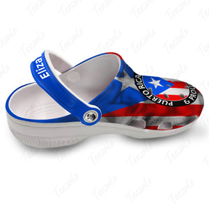 Puerto Rico Puerto Rican Born & Proud Personalized Clogs Shoes