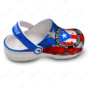 Puerto Rico Puerto Rican Born & Proud Personalized Clogs Shoes