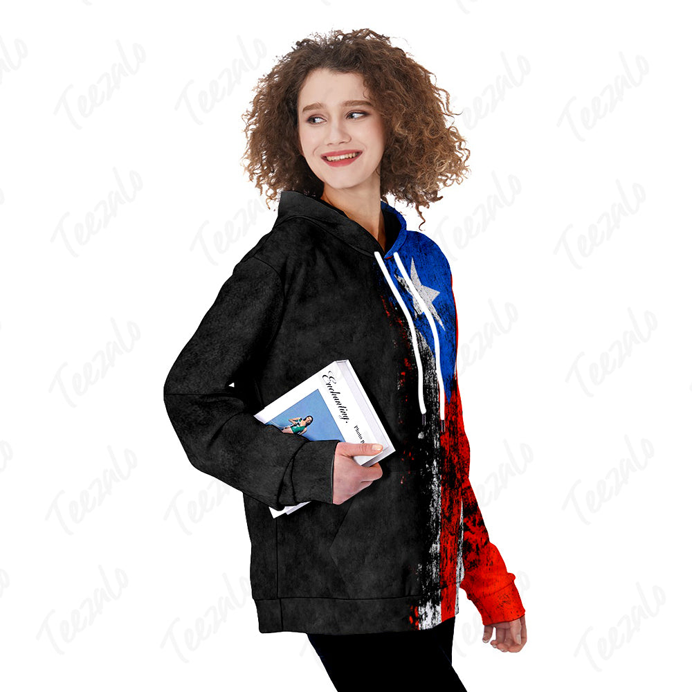 Puerto Rico Puerto Rican Flag Grunge Distressed Hoodie