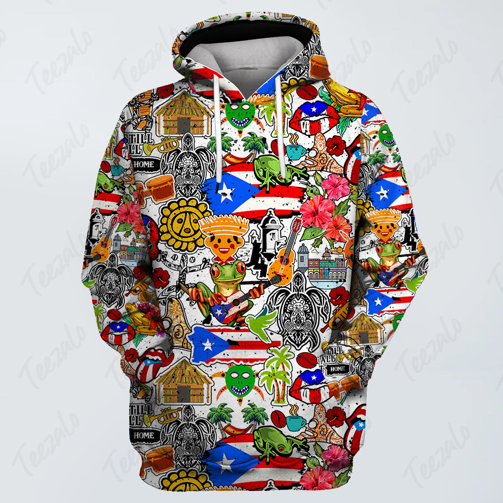 Puerto Rico Symbols 3D Fashion Hoodie