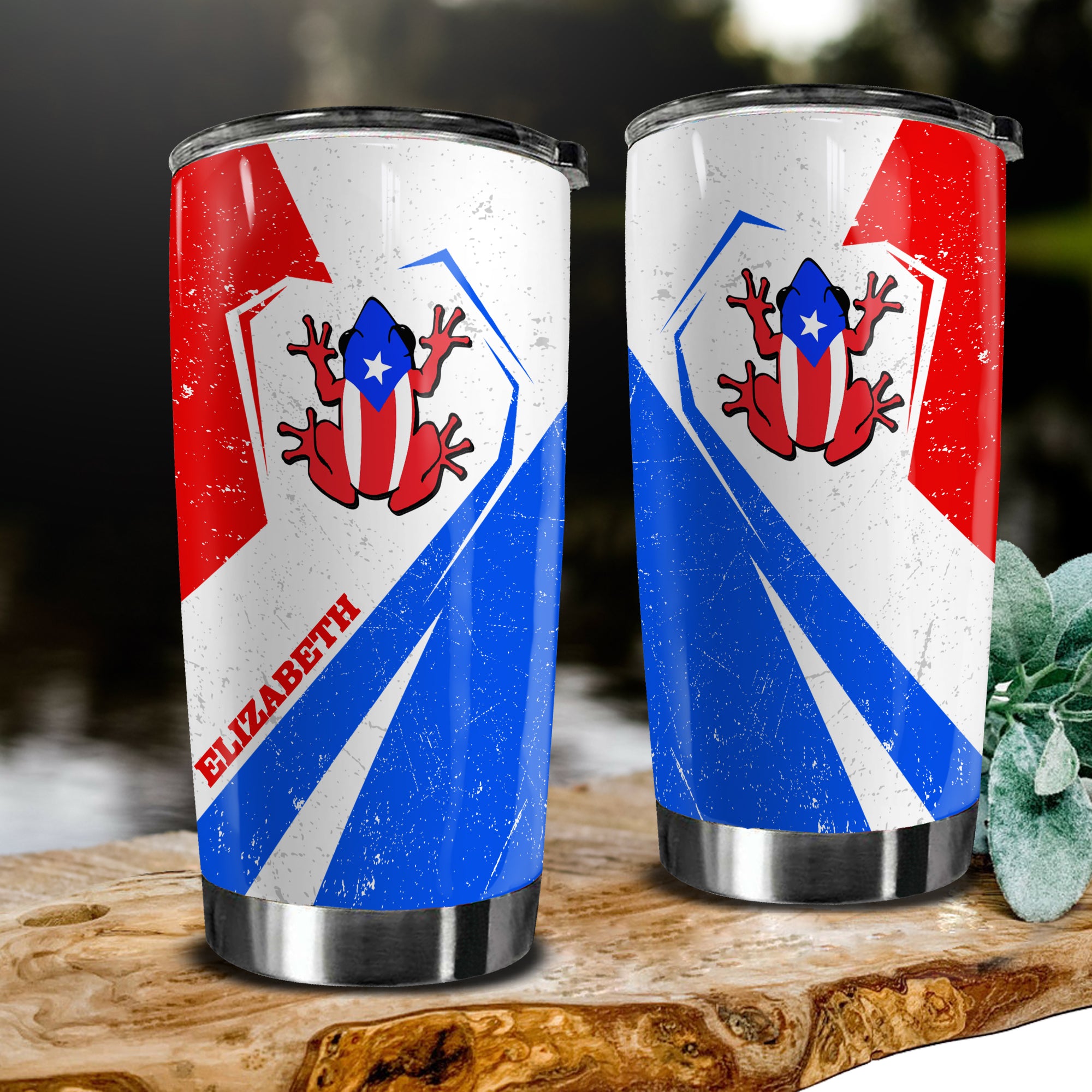 Coqui Puerto Rico Flag Personalized With Your Name Tumbler - Tumbler Born Teezalo
