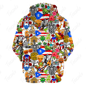Puerto Rico Symbols 3D Fashion Hoodie