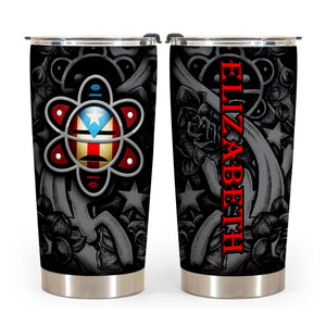 Puerto rico Symbols Seamless Pattern Personalized 20z Stainless Steel Cup - Tumbler Born Teezalo