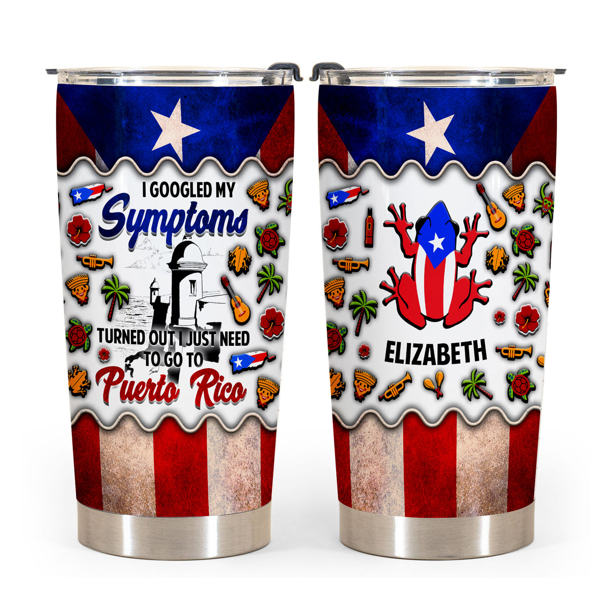 I Just Need To Go To Puerto Rico Personalized Stainless Steel Tumbler