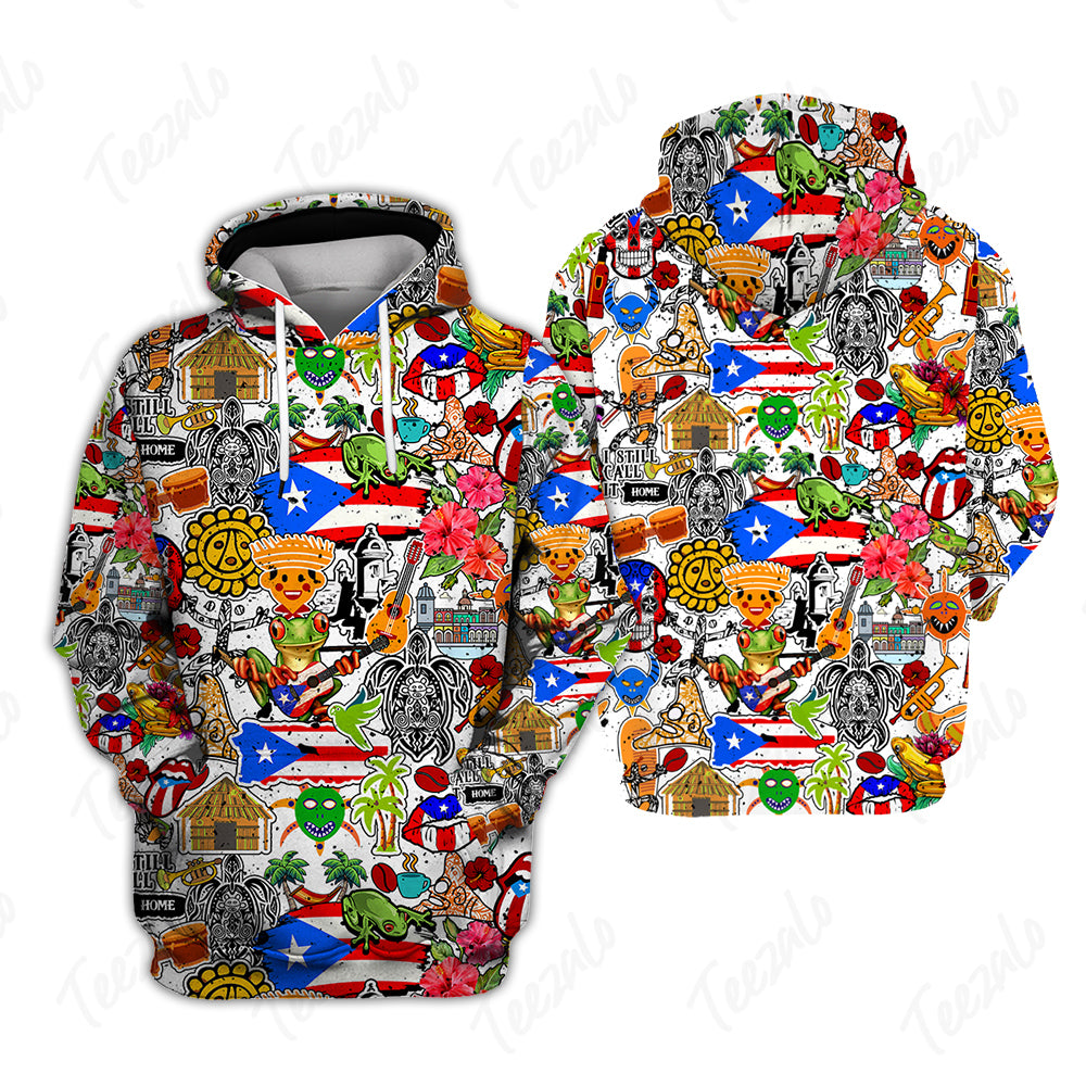 Puerto Rico Symbols 3D Fashion Hoodie