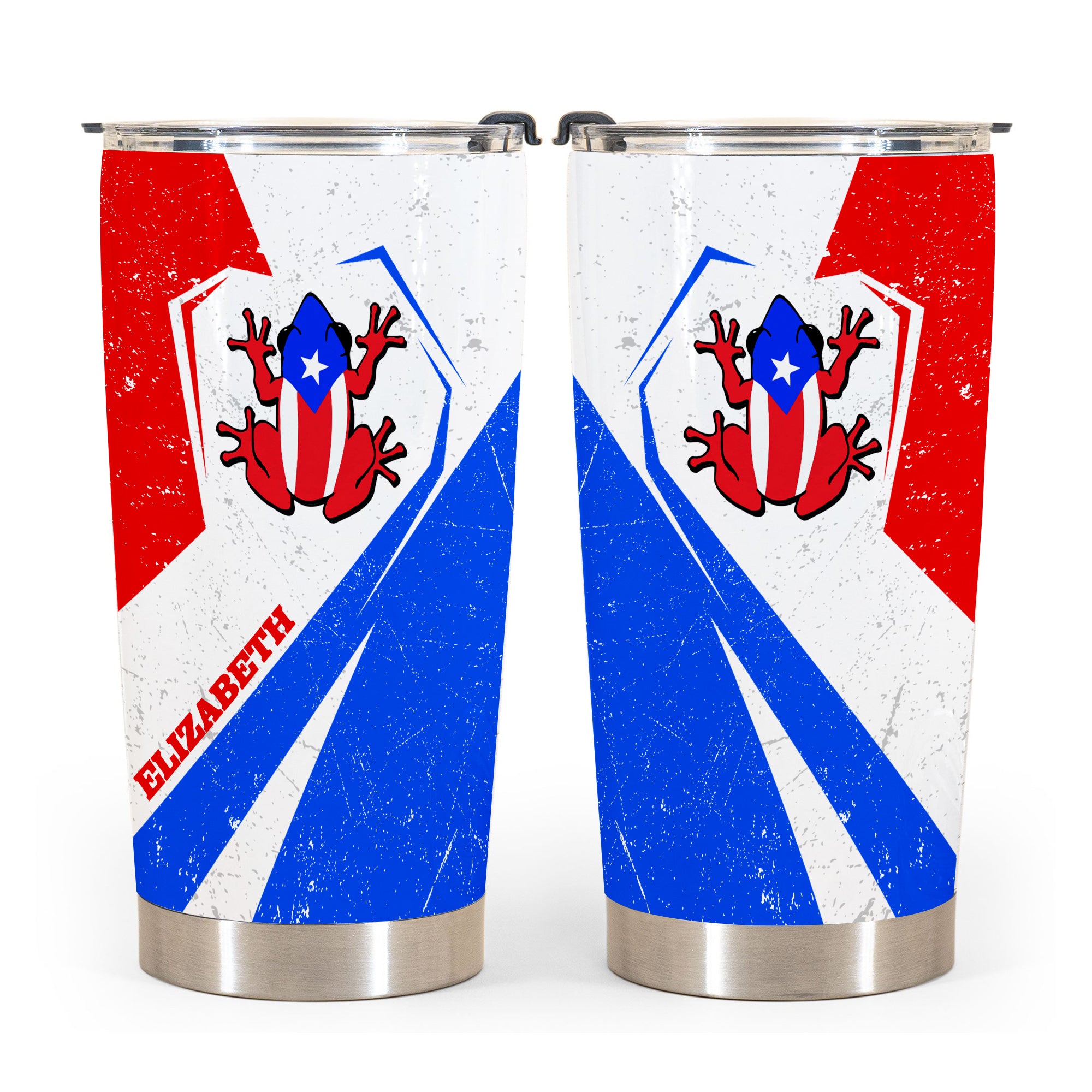 Coqui Puerto Rico Flag Personalized With Your Name Tumbler - Tumbler Born Teezalo