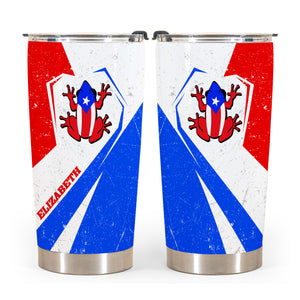 Coqui Puerto Rico Flag Personalized With Your Name Tumbler - Tumbler Born Teezalo