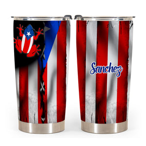 Puerto Rico Tumbler Symbol And Flag Personalized 20z Steel Cup