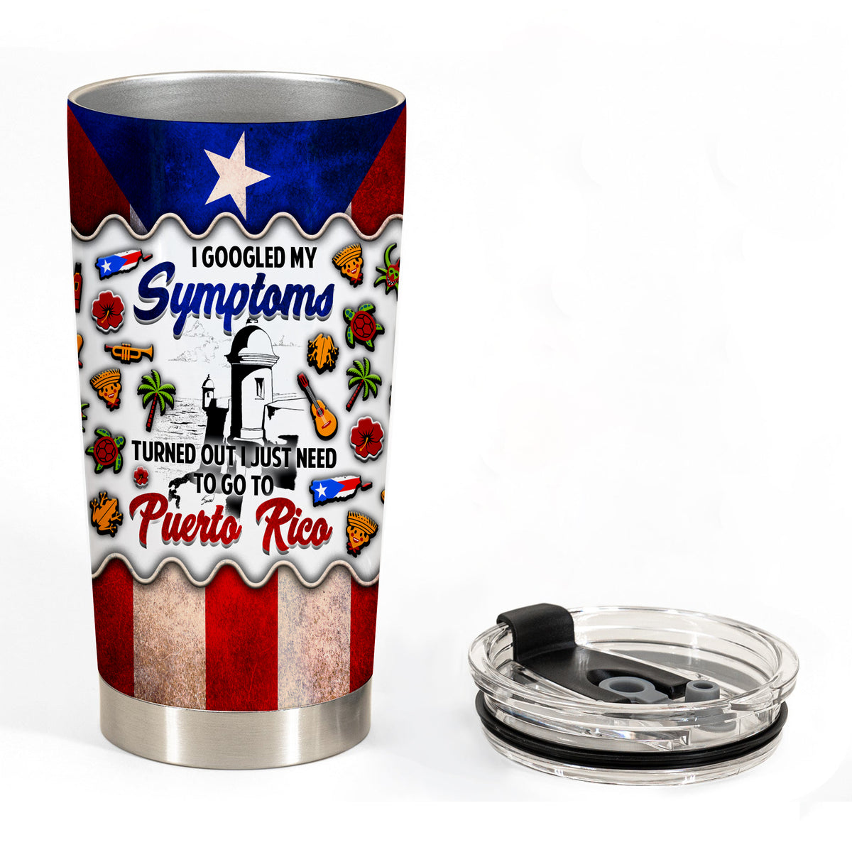 I Just Need To Go To Puerto Rico Personalized Stainless Steel Tumbler