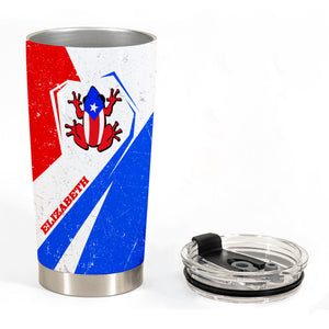 Coqui Puerto Rico Flag Personalized With Your Name Tumbler - Tumbler Born Teezalo
