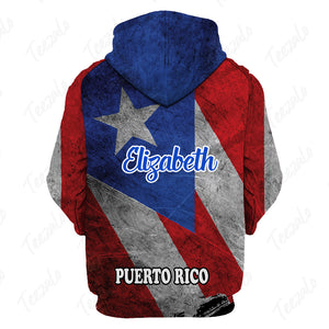 Puerto Rico Puerto Rican Flag Pride Personalized Hoodie